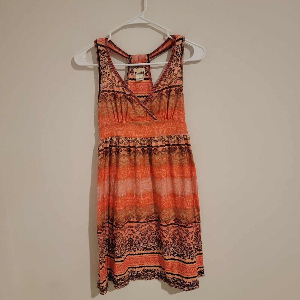 Vintage Y2K Mudd Babydoll Size Small S Floral Racerback Boho Mini Dress Hippie